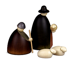 Bjoern Koehler KunsthandwerkShepherd with 2 sheep