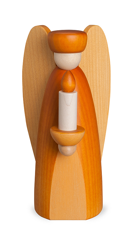 Bjoern Koehler KunsthandwerkAngel with candle holder and candleYellowish