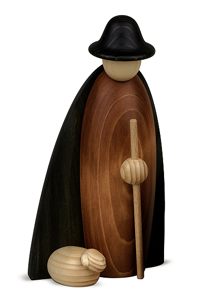 Bjoern Koehler Kunsthandwerk - Shepherd with Sheep in Coat, Large