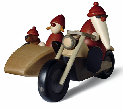 Bjoern Koehler Kunsthandwerk - Santa Family Outing on Motorcycle