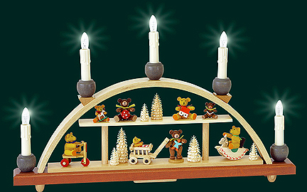 Glaesser Schwibbogen-Teddy-Bear Children Electrically illuminated