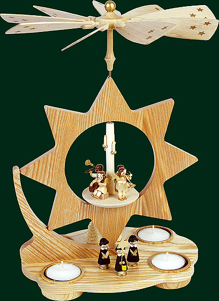 Glaesser Tea light Pyramid Star shaped, Choir with church village