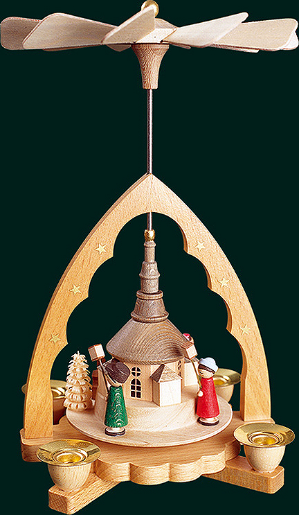 Glaesser - Pyramid Seiffener Church with children carrying lantern