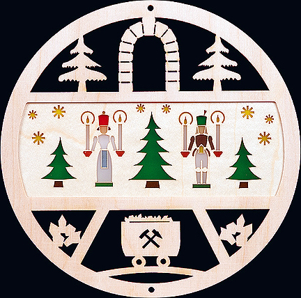 Glaesser Window Decoration - Angels and Miners, Diameter: 15 cm