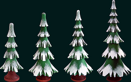6 - tier Snow Coated Tree - 28 cm/11 inches, With trunk
