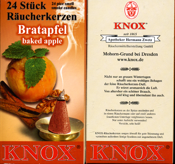KNOX Incense Cones, Baked Apple (Large)