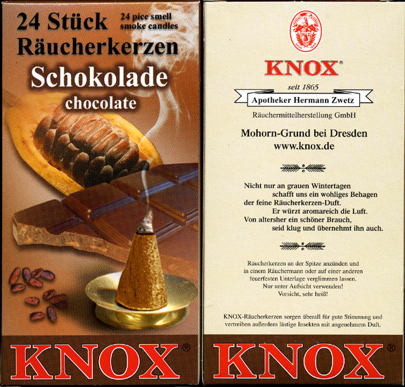 KNOX Incense Cones, Chocolate (Large)