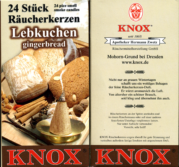 KNOX Incense Cones, Gingerbread (Large)