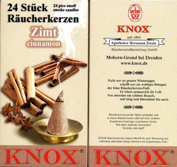 KNOX Incense Cones, Cinnamon (Large)